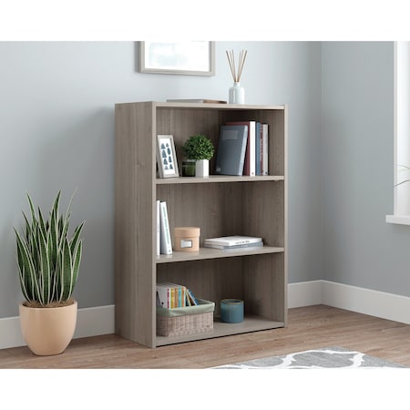 Sauder Beginnings 3-Shelf Bookcase Ss , Two adjustable shelves to store items of multiple heights 428232